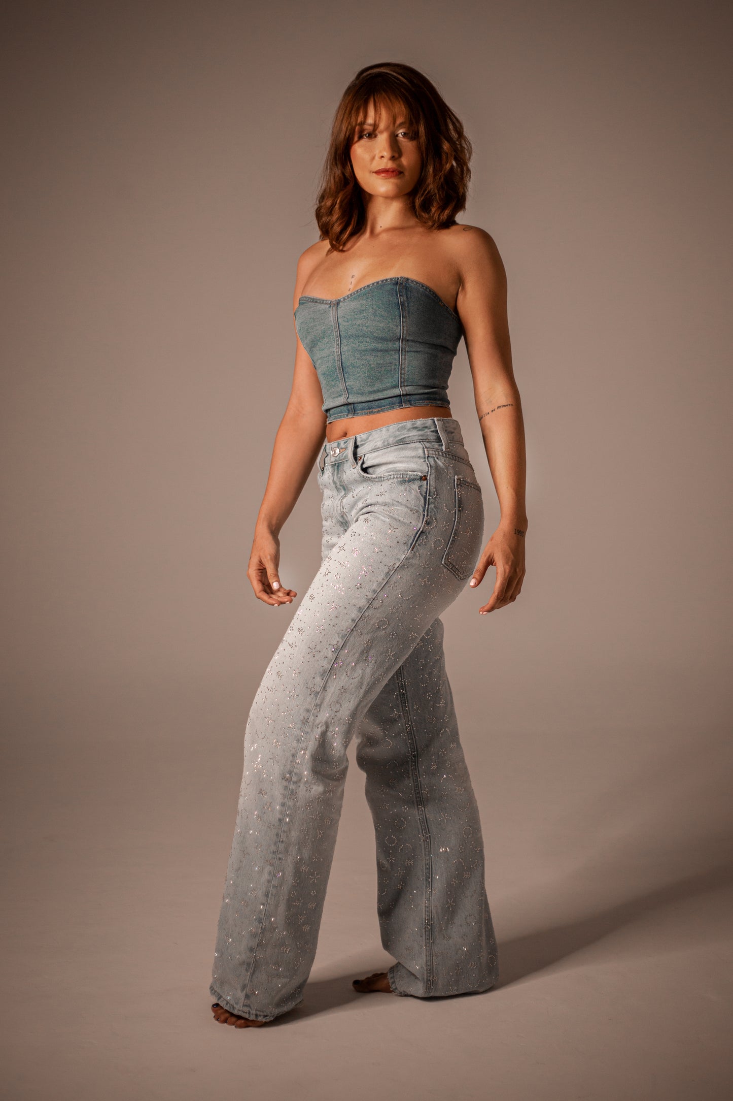 Jean Firmamento Wide Leg Mid Rise