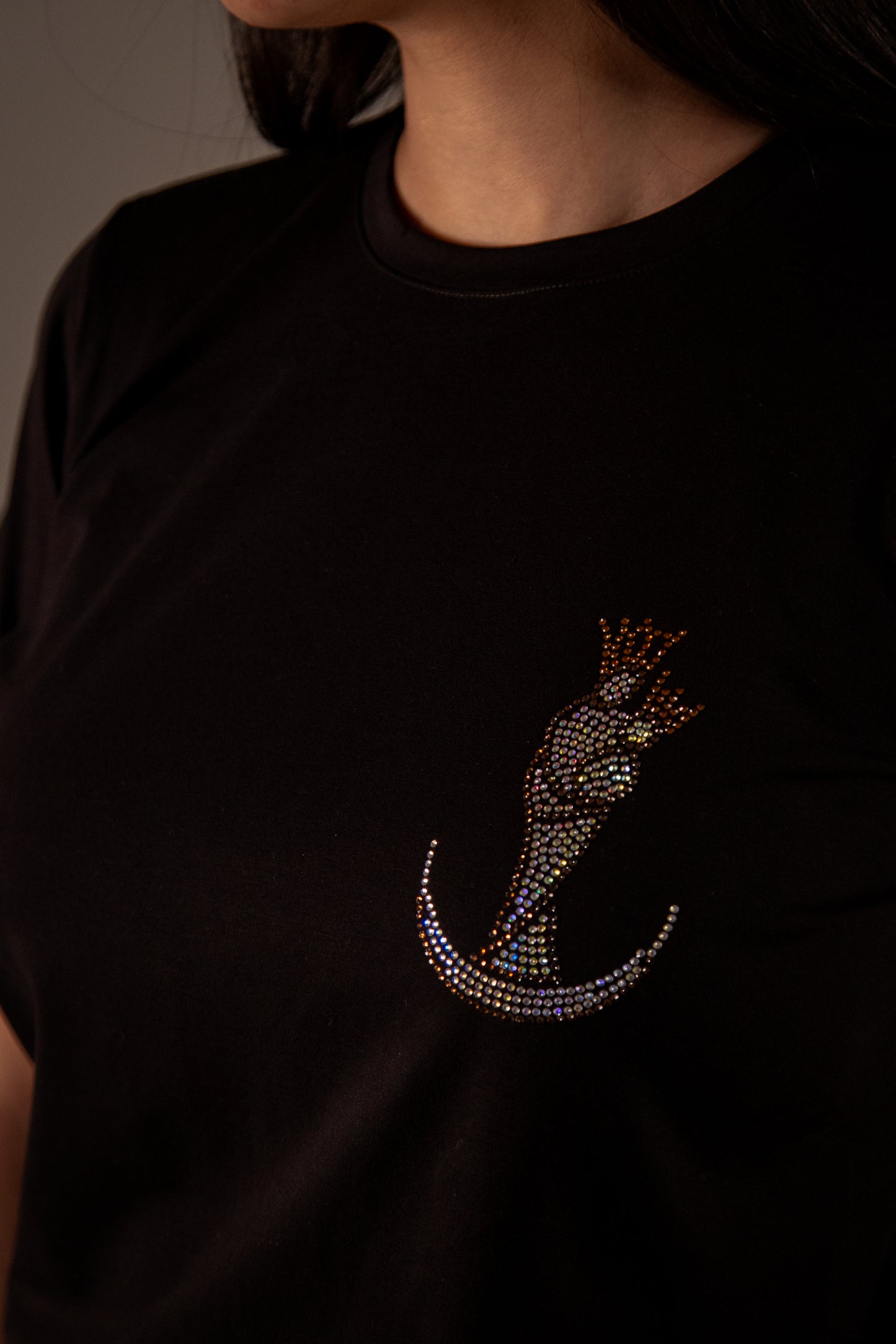 Chinita Basic Blanca Color Negro Manda Doblada