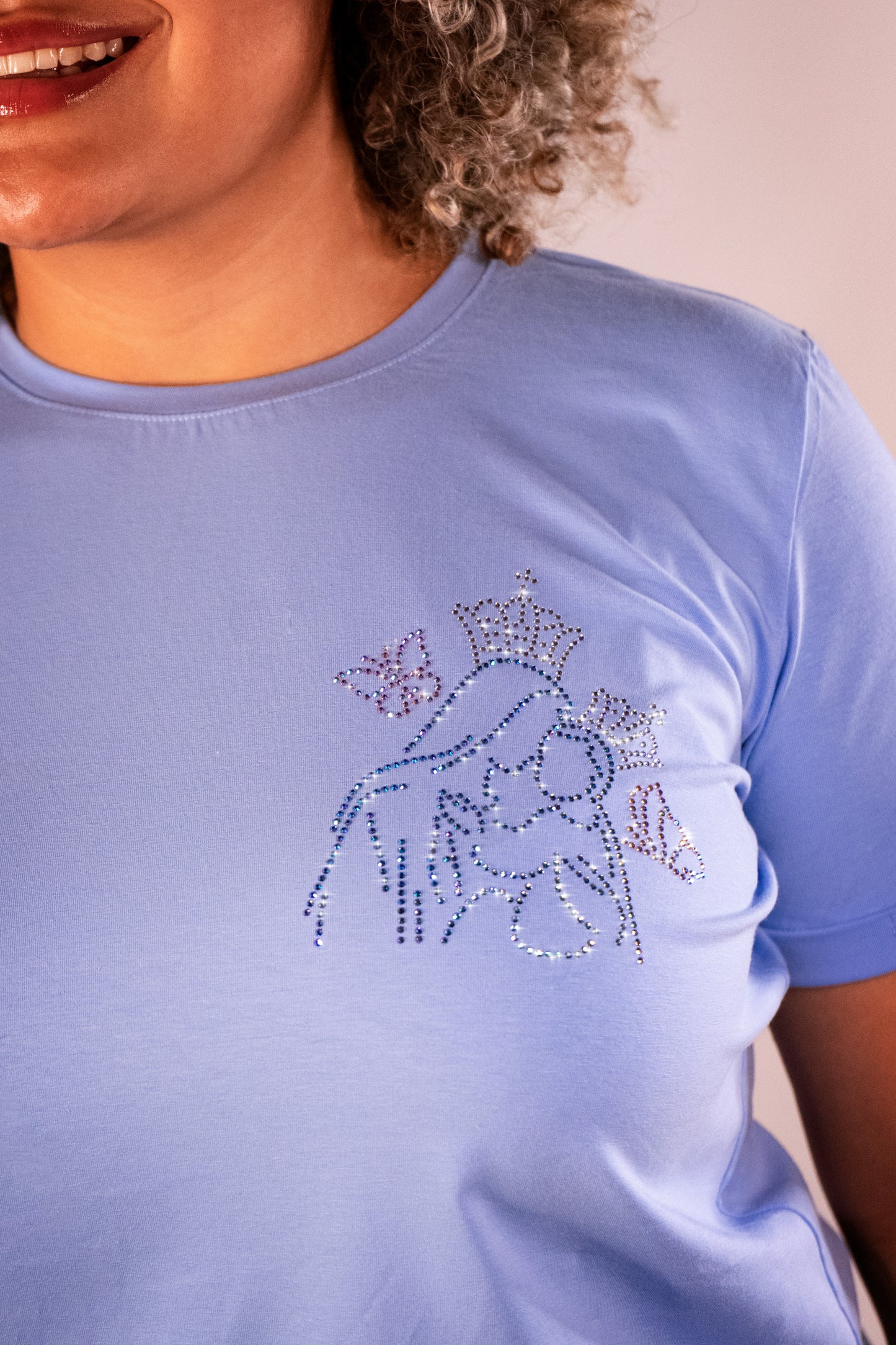 Chinita Mariposa Basic Azul Hortencia Manga Doblada