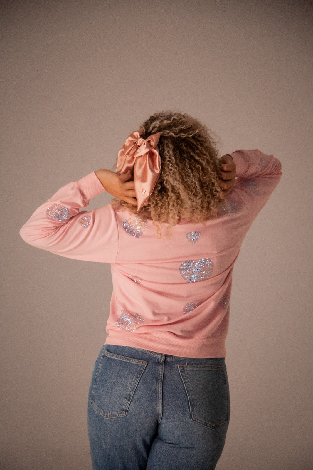 Sweater Heart Coquette Pink Corte Oversize