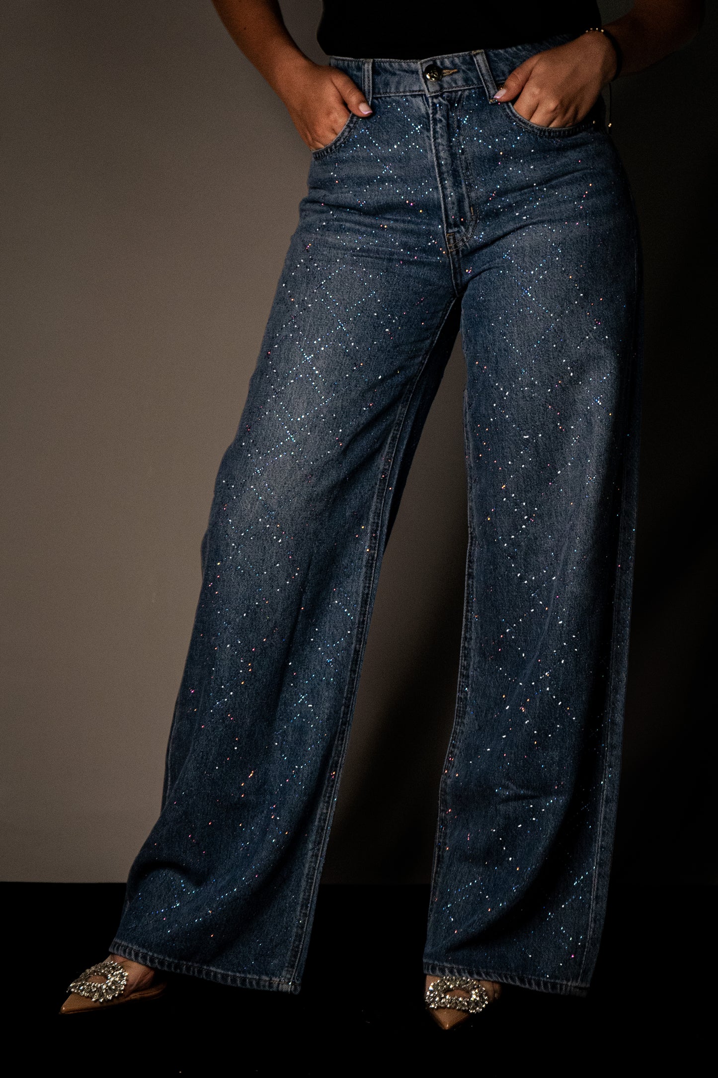 Jean Cadeneta Wide Leg High Rise