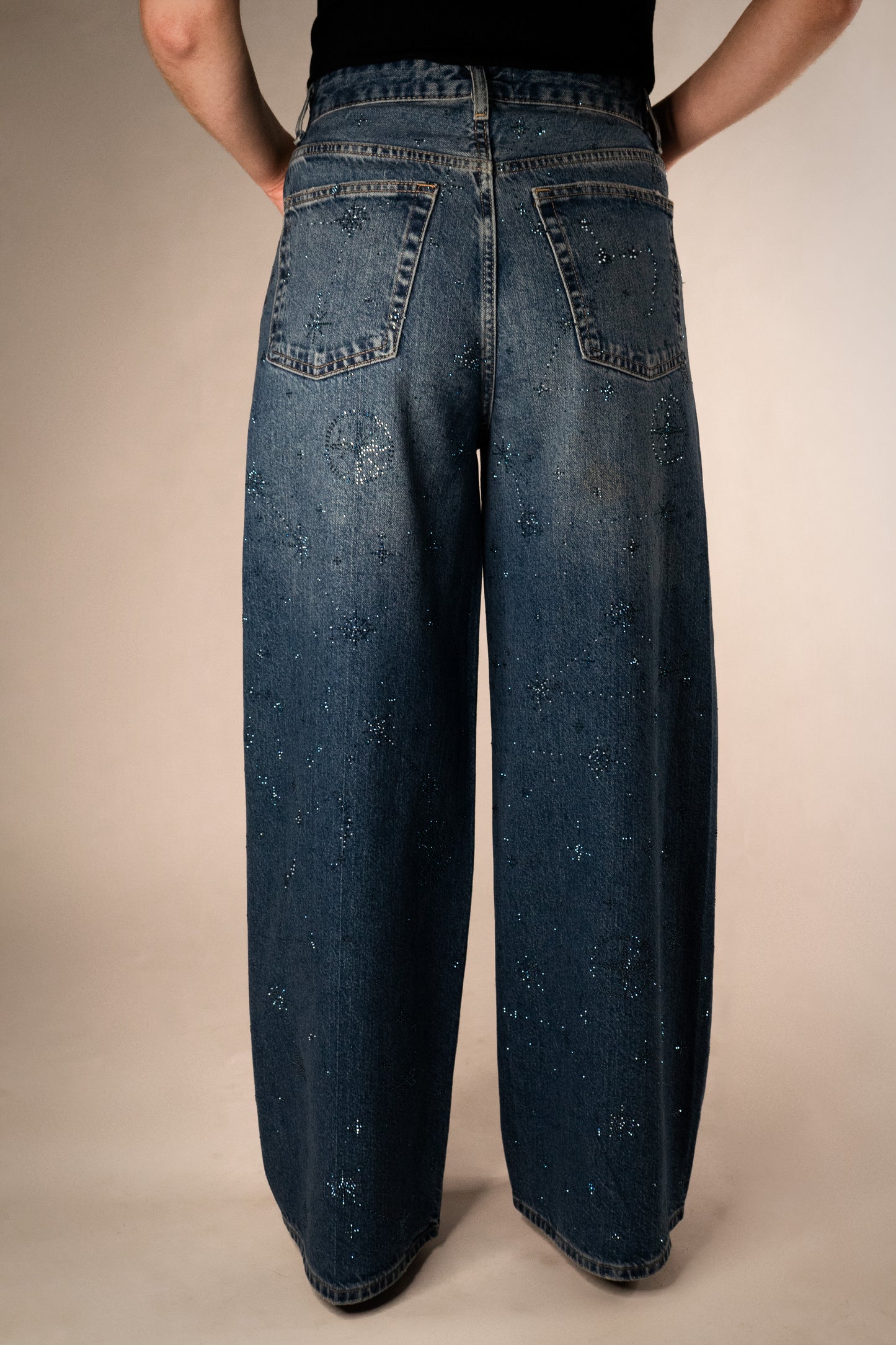 Jean Orion Azul Oscuro Wide Leg High Rise