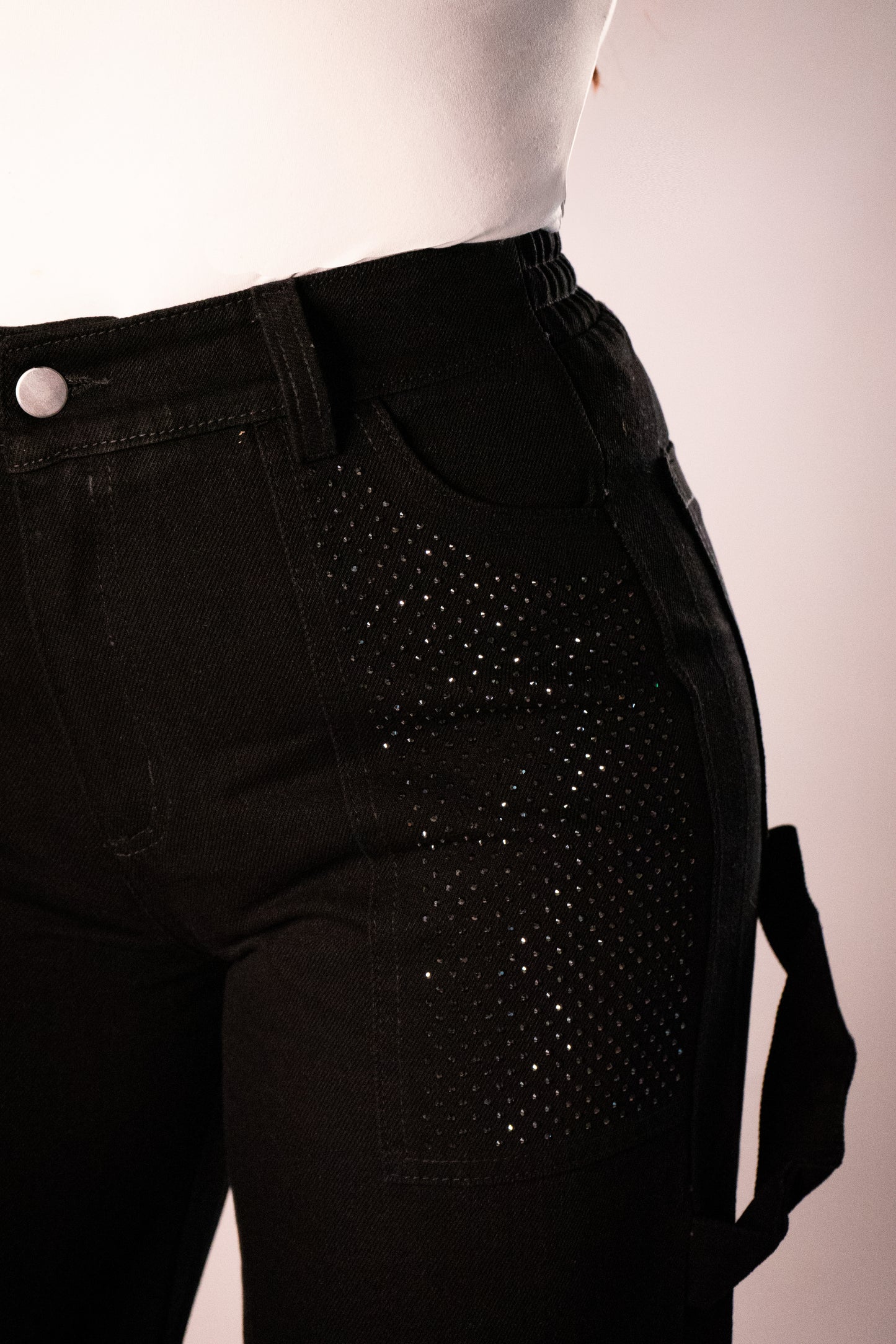 Black Shiny Pocket Jean
