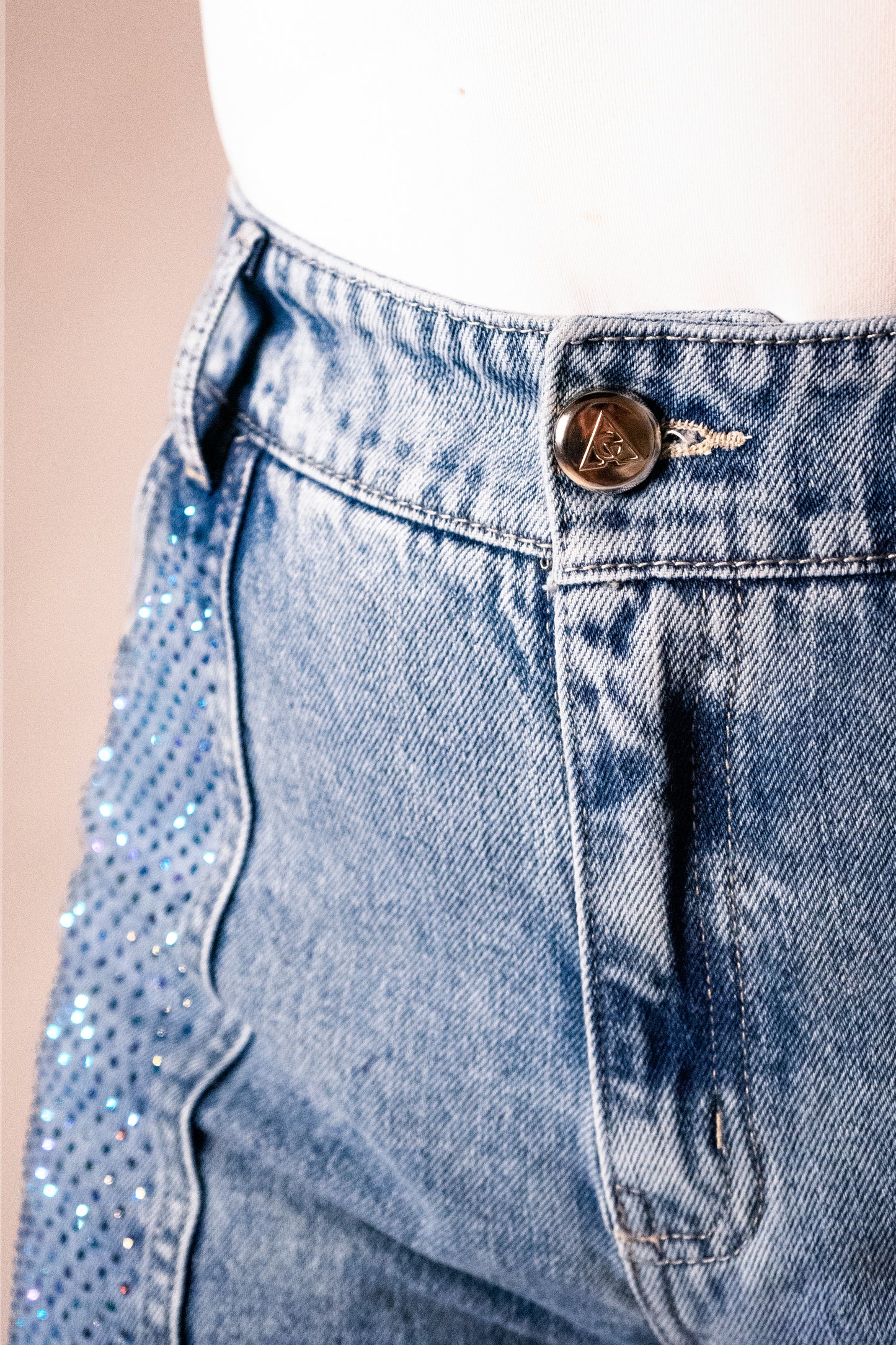 Blue Medium Shiny Pocket Jean