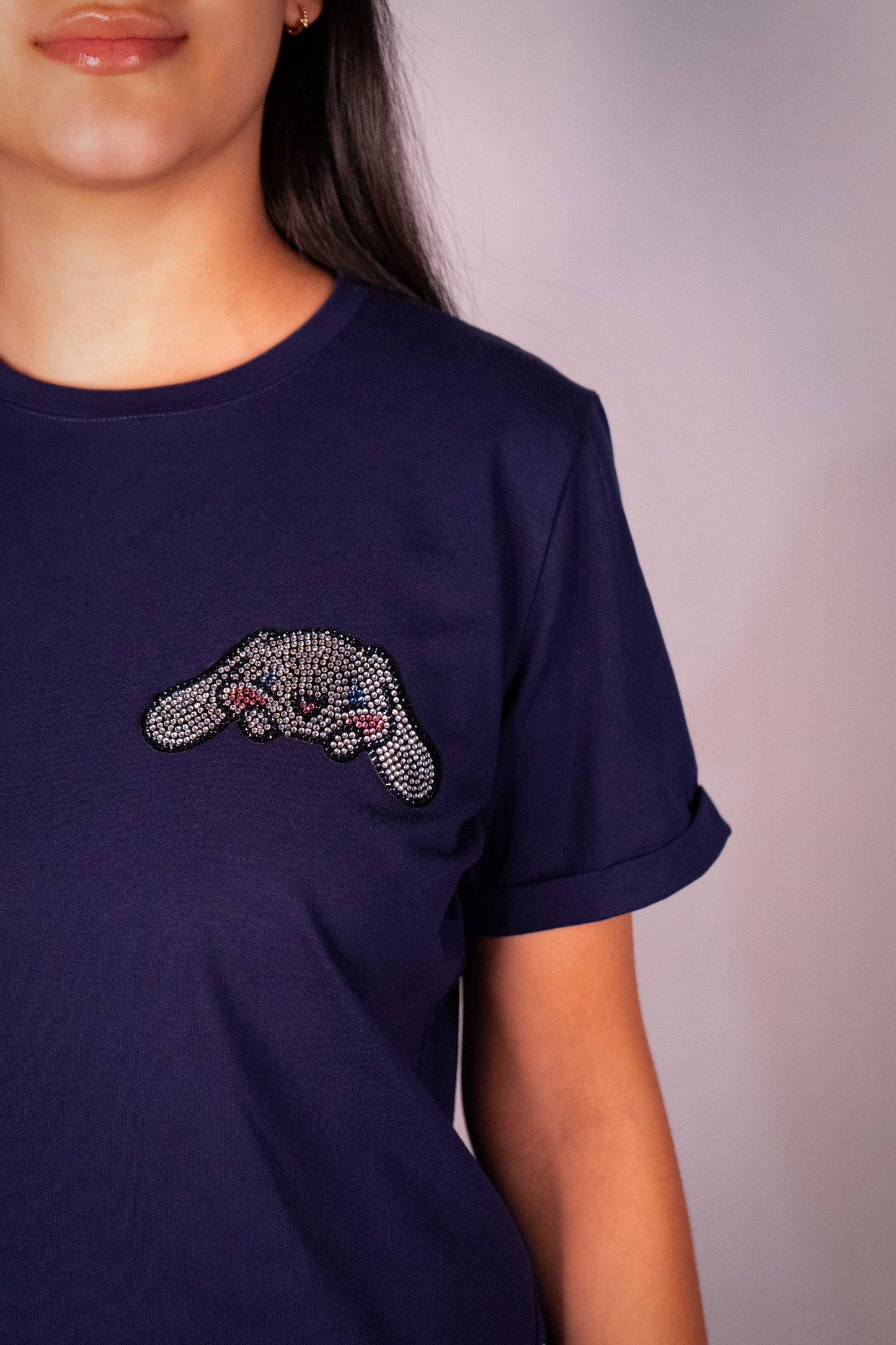 Cinna Basic Color Azul Oscuro Manga Doblada