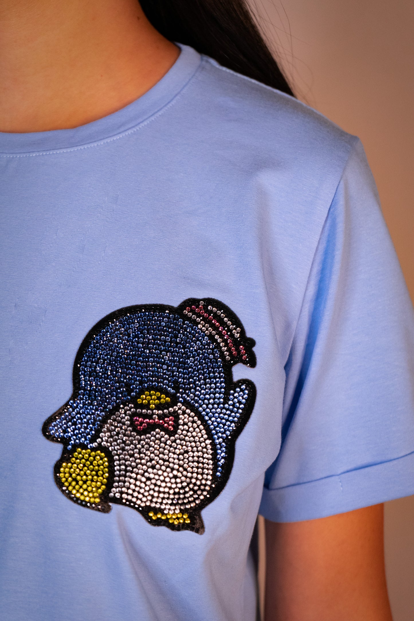 Tux Color Azul Claro Manga Doblada