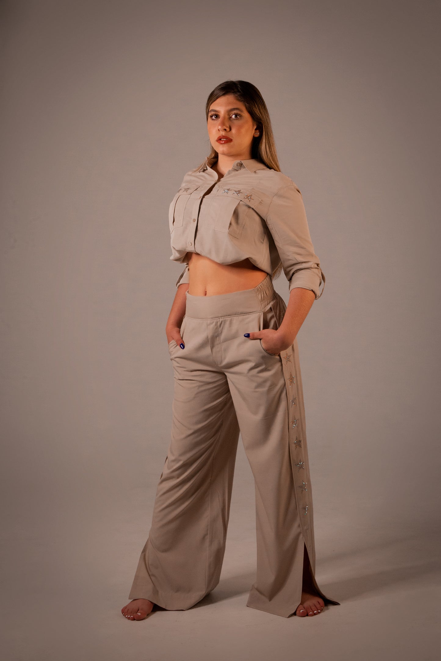 Set Star Lineas Color Camel