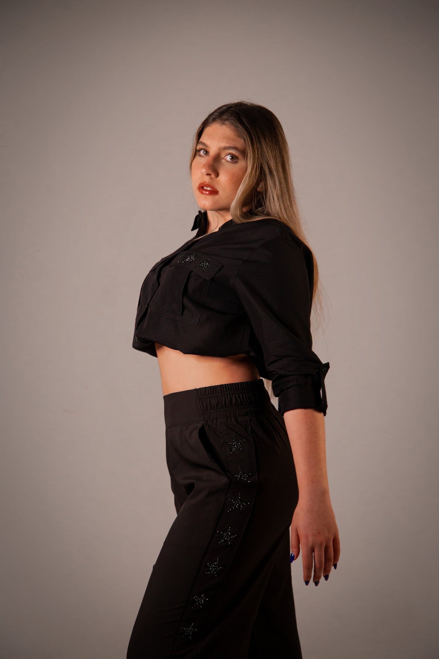 Set Star Lineas Color Negro