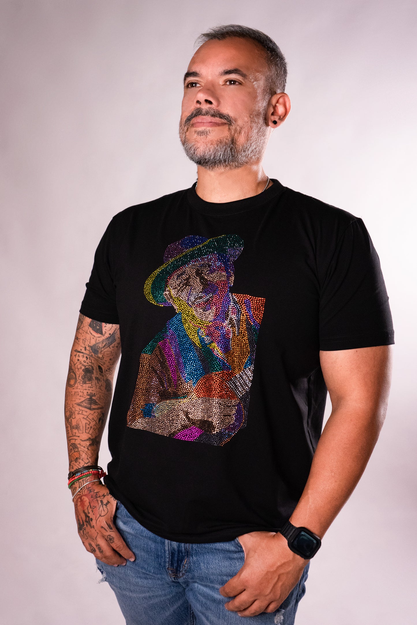 Tio Simon Color Negro Manga Doblada hombre