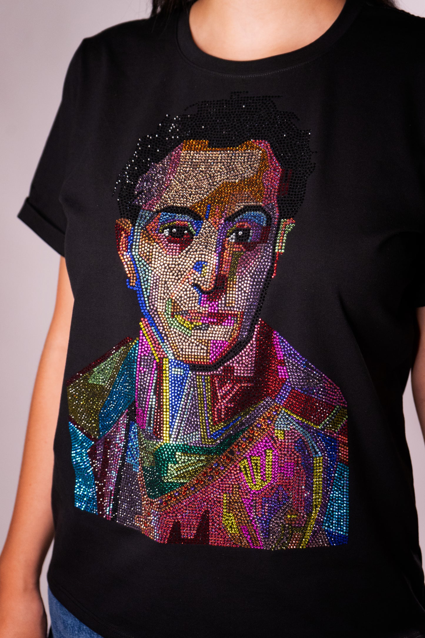 Bolivar Color Negro Manga Doblada Mujer