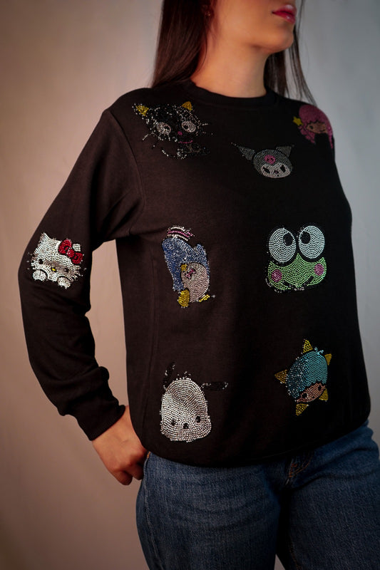 Sweater Sanrio Black Colors Oversize