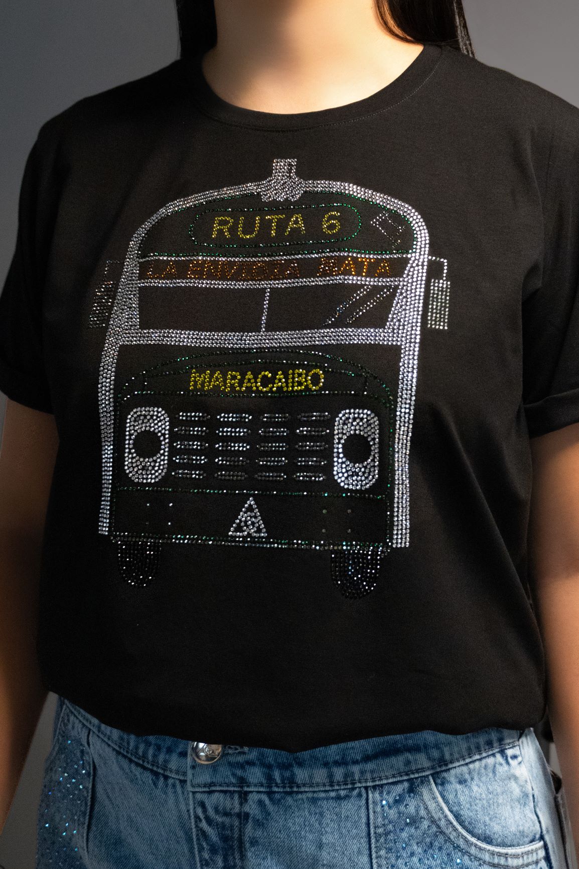 Ruta 6 Color Negro Manga Doblada