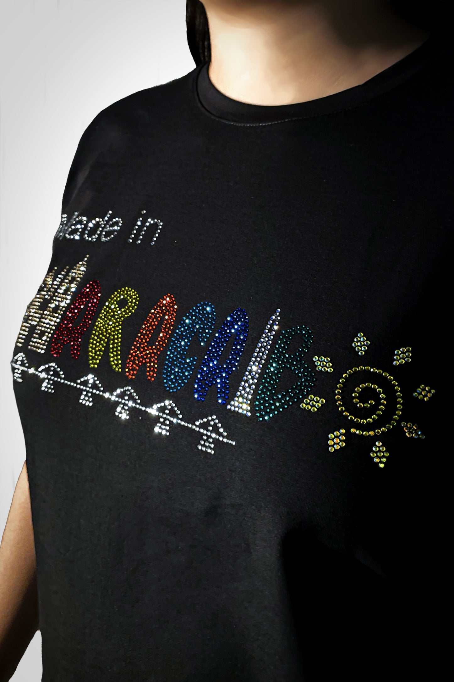Made in Maracaibo Manga Doblada Color Negro