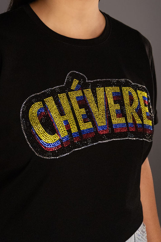 Chevere Color Negro Manga Doblada