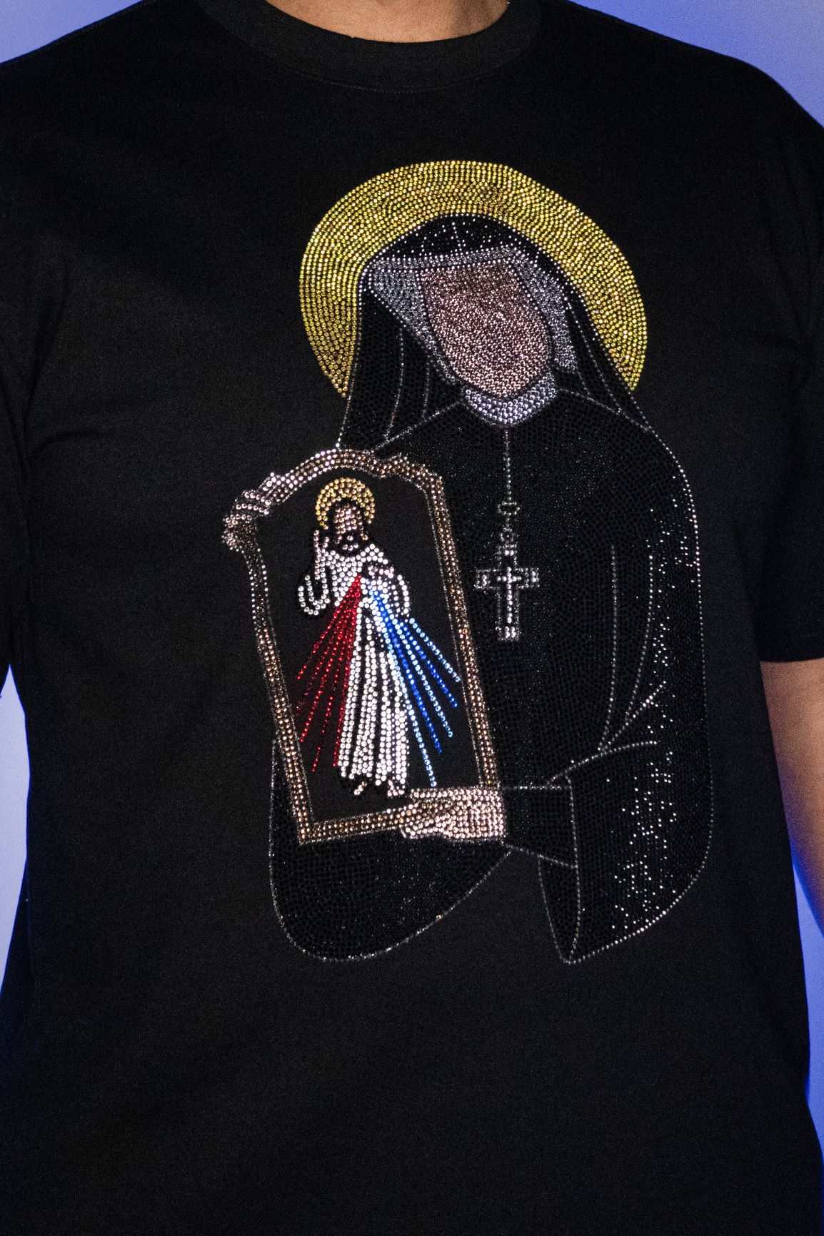 Jesus de la Misericordia y Santa Faustina Camiseta Qatar